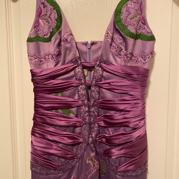 Mandalay Purple Silk Cocktail Dress Small (size 4) - Picture 3 of 6